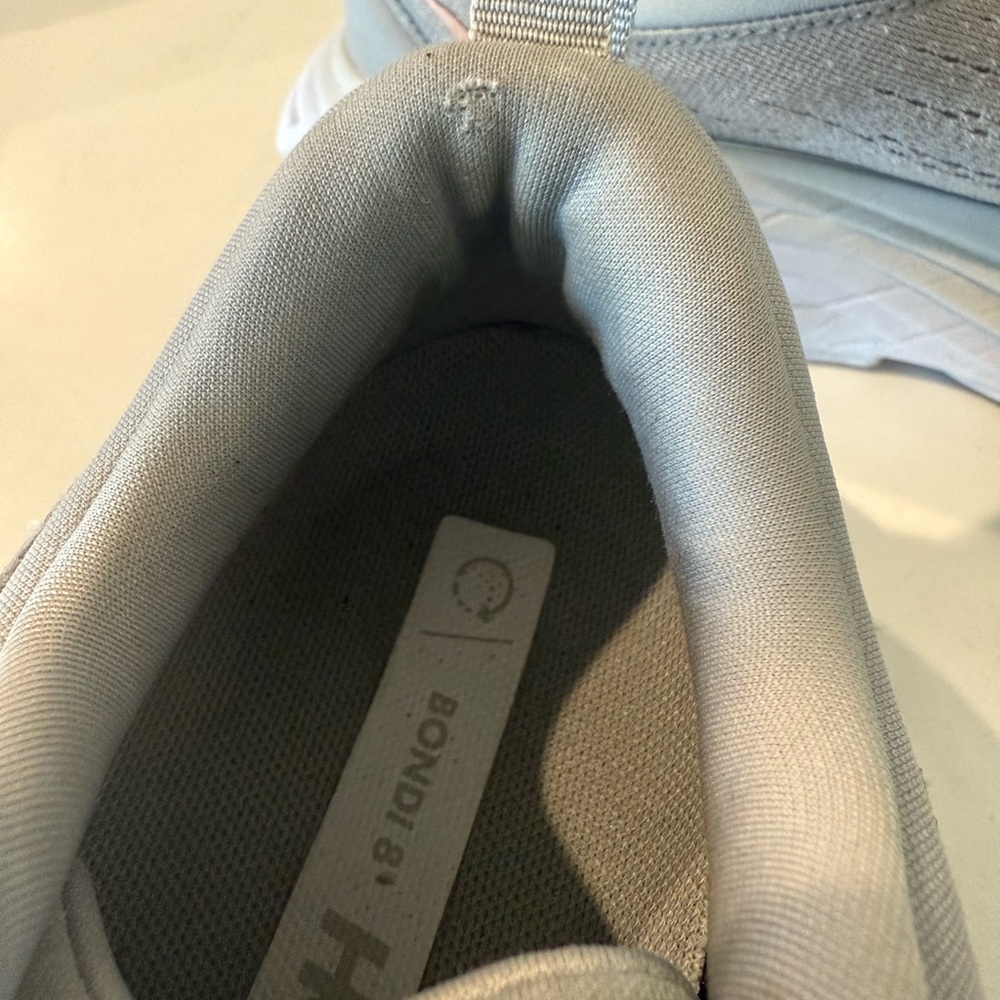 Hoka Women's Athletic Shoe size 7B in Gray and Coral in style W Bondi 8 - Picture 5 of 9